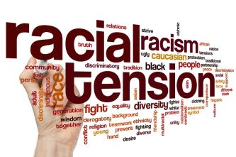 44413831 - racial tension concept word cloud background