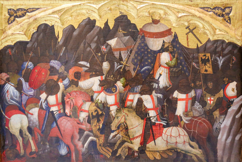 Battle between Crusaders and Saracens